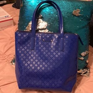 Kate Spade Vegan Bright Blue Logo Tote Bag